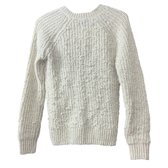 SUZY SHIER V-Neck Pullover Sweater Off White Ribbed size Medium Knitted Sweater - Picture 2 of 8